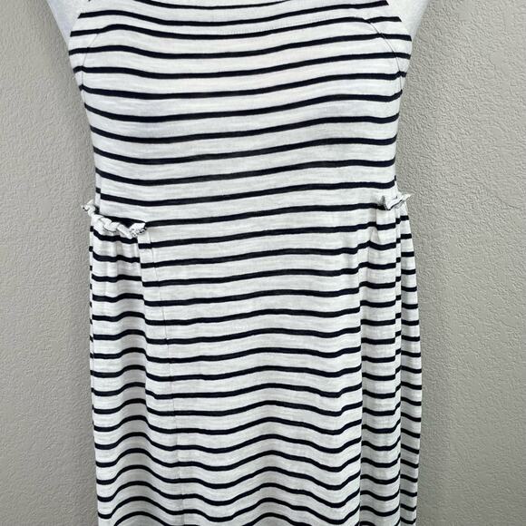 Caslon Easy Stripe Cotton Blend Navy White Smocked Sleeveless Maxi Dress Small - Picture 7 of 13